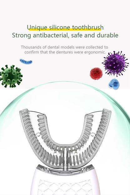 Intelligent U-Type Toothbrush 360 Degrees Sonic Electric Automatic with USB Charge Waterproof Silicon Head for Oral Care