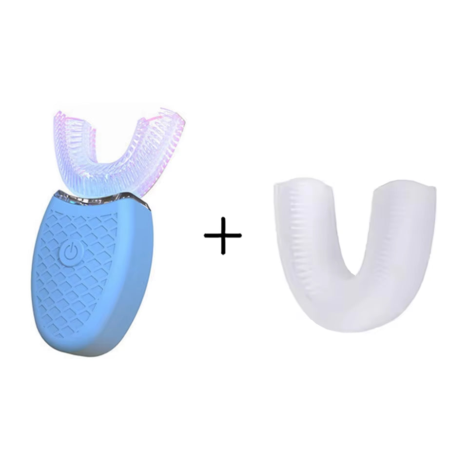 Intelligent U-Type Toothbrush 360 Degrees Sonic Electric Automatic with USB Charge Waterproof Silicon Head for Oral Care